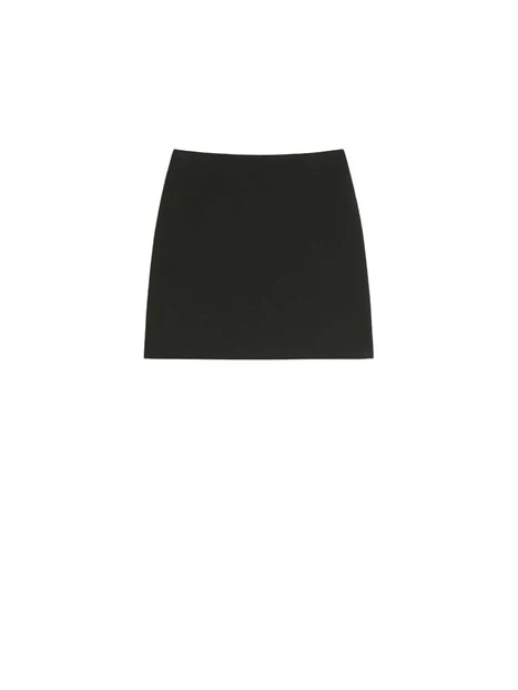 GONNA CORTA SVASATA CON ZIP SUL RETRO DONNA NERO