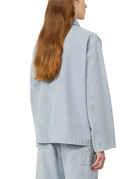 GIACCA CORTA CON LOGO SUL TASCHINO DONNA AZURRO