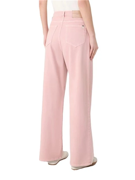 PANTALONE PALAZZO IN COTONE ELASTICIZZATO DONNA ROSA