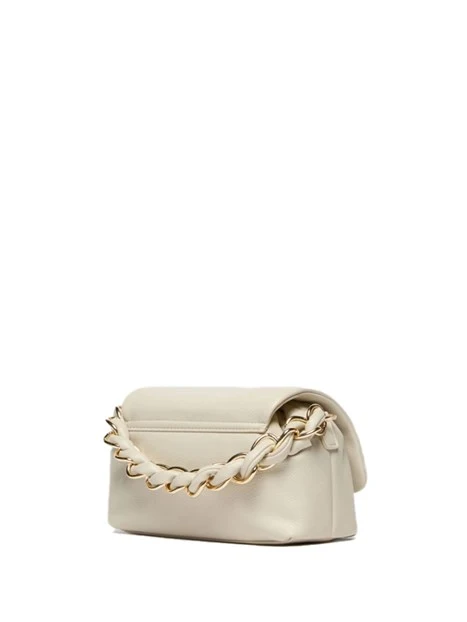 BORSA A TRACOLLA CON MAXI CATENA INTRECCIATA DONNA GRIGIO