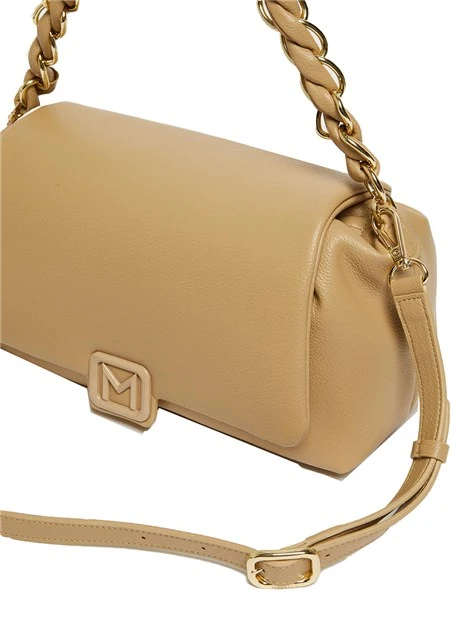 BORSA A SPALLA LE MUSE CON PLACCA LOGATA DONNA MARRONE