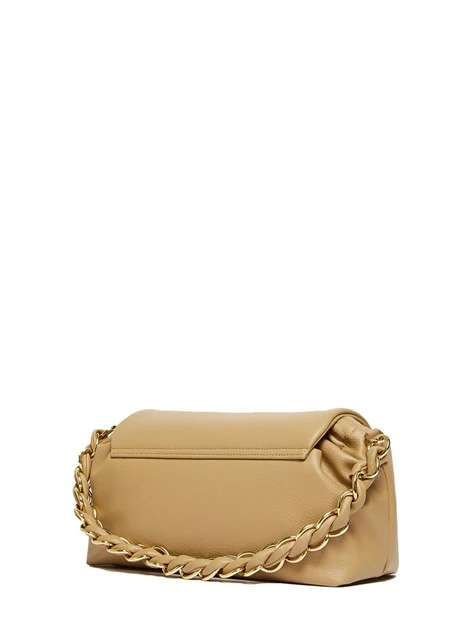 BORSA A SPALLA LE MUSE CON PLACCA LOGATA DONNA MARRONE