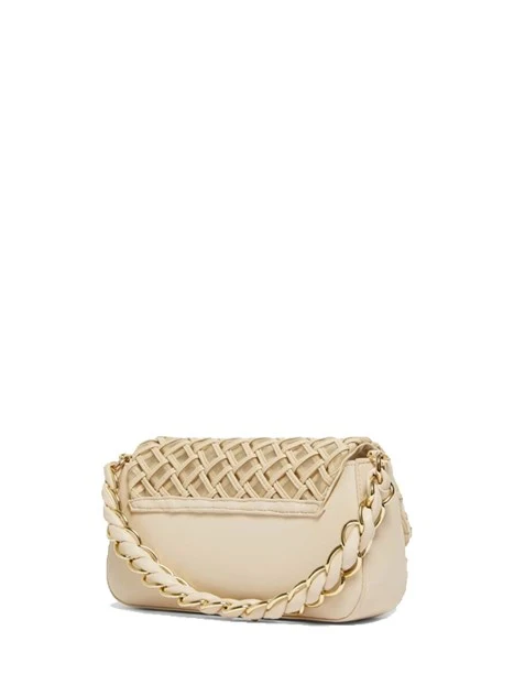 BORSA A SPALLA CON MANICO INTRECCIATO  DONNA BEIGE
