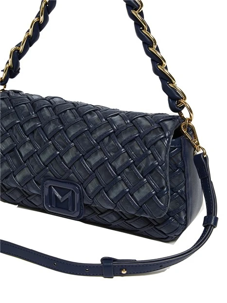 BORSA A SPALLA MANICO INTRECCIATO DONNA BLU