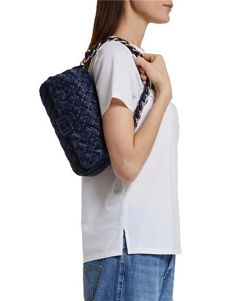 BORSA A SPALLA MANICO INTRECCIATO DONNA BLU