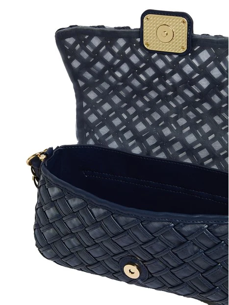 BORSA A SPALLA MANICO INTRECCIATO DONNA BLU