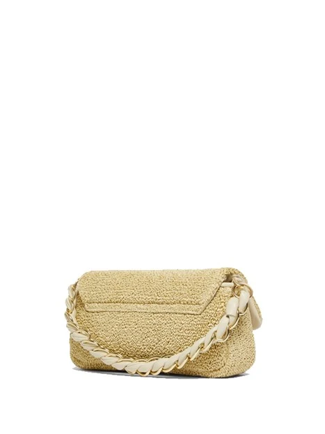 BORSA A SPALLA EFFETTO RAFIA DONNA BEIGE