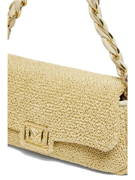 BORSA A SPALLA EFFETTO RAFIA DONNA BEIGE