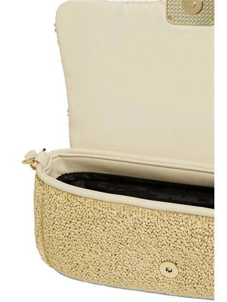 BORSA A SPALLA EFFETTO RAFIA DONNA BEIGE