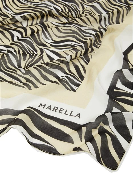 STOLA IN MISTO SETA CON STAMPA ZEBRATA DONNA NERO