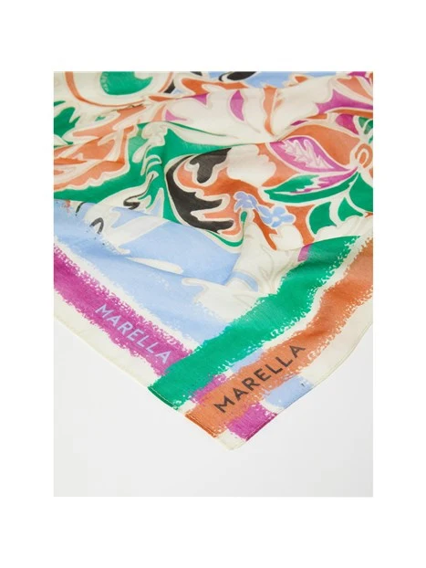 STOLA IN MISTO SETA CON STAMPA DONNA VERDE