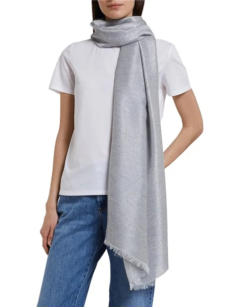 STOLA IN VISCOSA CON PAILLETTES DONNA GRIGIO