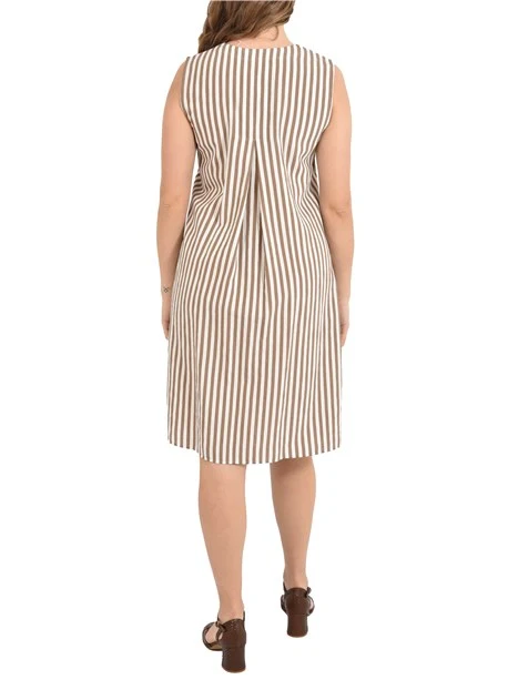 VESTITO CORTO SCOLLO A V  MISTO VISCOSA DONNA MARRONE