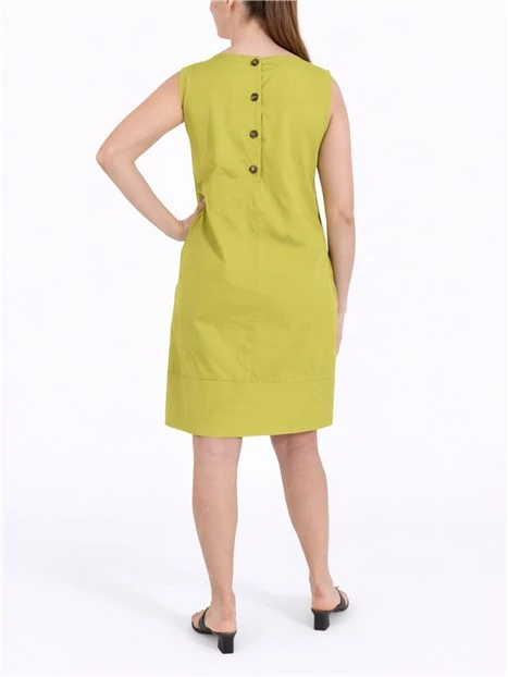 VESTITO CORTO SMANICATO IN PURO COTONE VERDE CHIARO