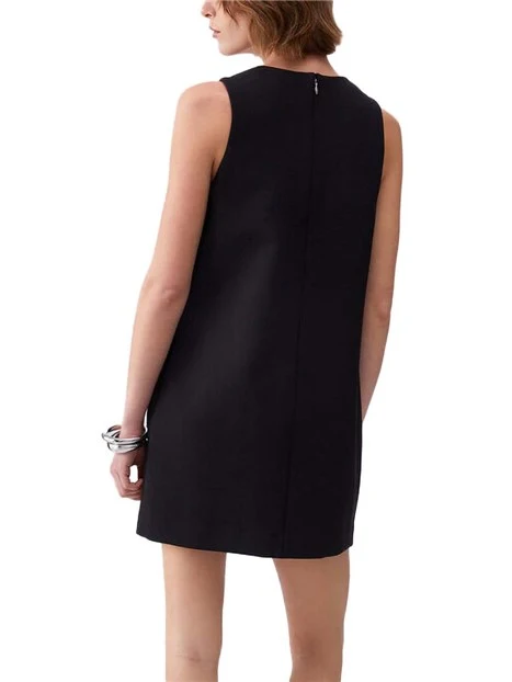 VESTITO CORTO CON DETTAGLIO GIOIELLO DONNA NERO