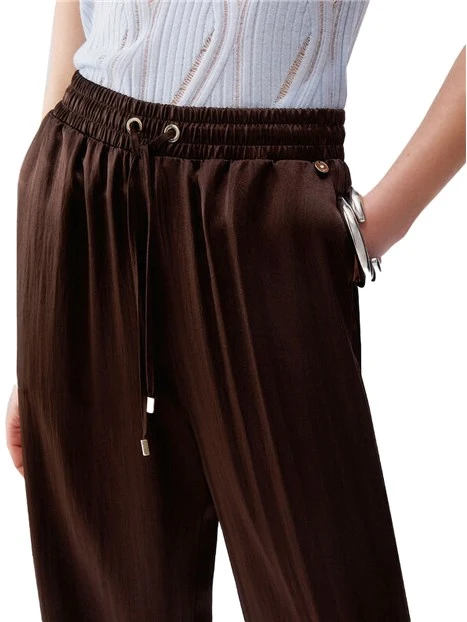 PANTALONI PALAZZO CON SPACCHETTI SUL FONDO DONNA MARRONE