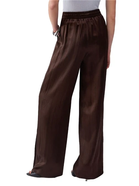 PANTALONI PALAZZO CON SPACCHETTI SUL FONDO DONNA MARRONE