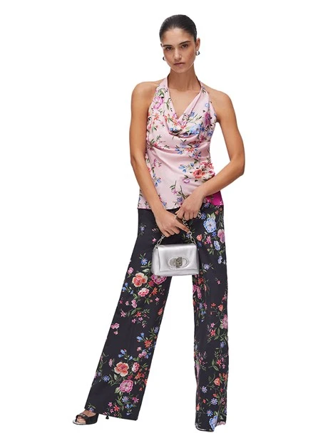 TOP IN RASO CON SCOLLO SULLA SCHIENA DONNA ROSA