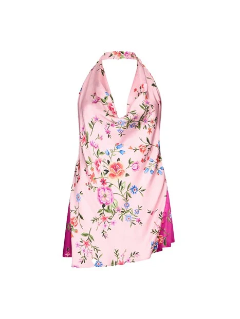 TOP IN RASO CON SCOLLO SULLA SCHIENA DONNA ROSA