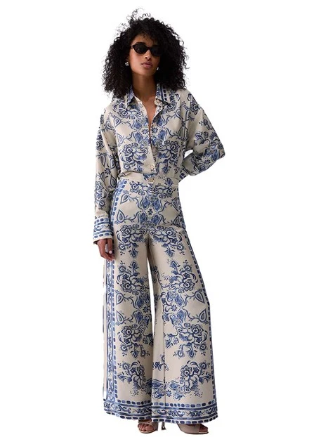 CAMICIA CON STAMPA FOULARD DONNA BIANCO