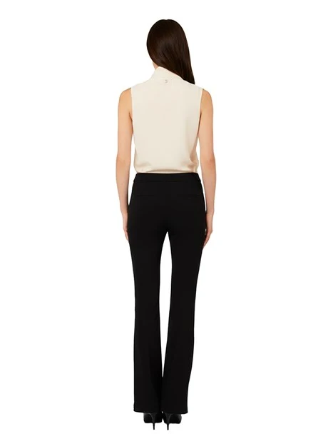 TOP CON SCOLLO A V DONNA BEIGE