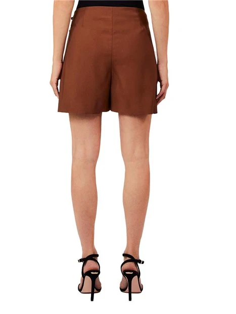 SHORT CON EFFETTO GONNA DONNA MARRONE