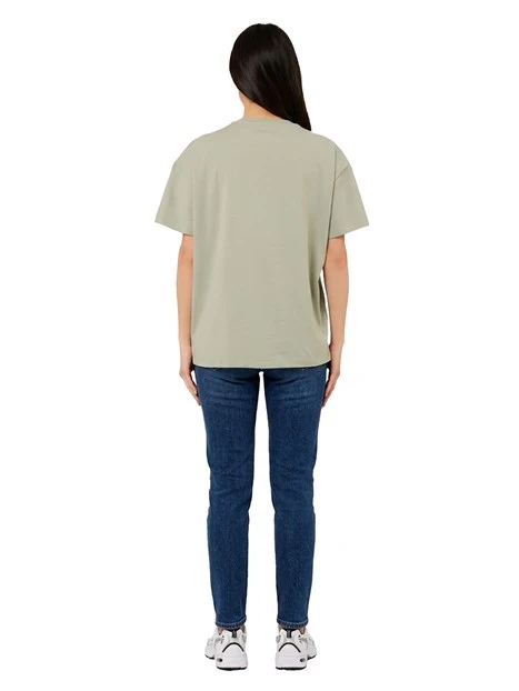 T-SHIRT MANICA CORTA CON DECORAZIONE COLORATA DONNA VERDE