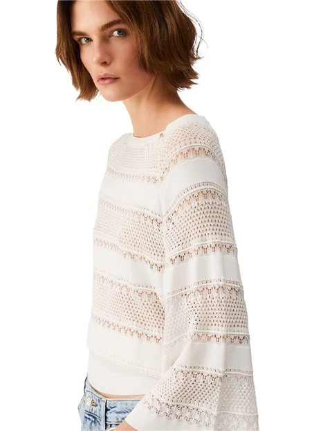 BLUSA MANICA TRE QUARTI DONNA BIANCO