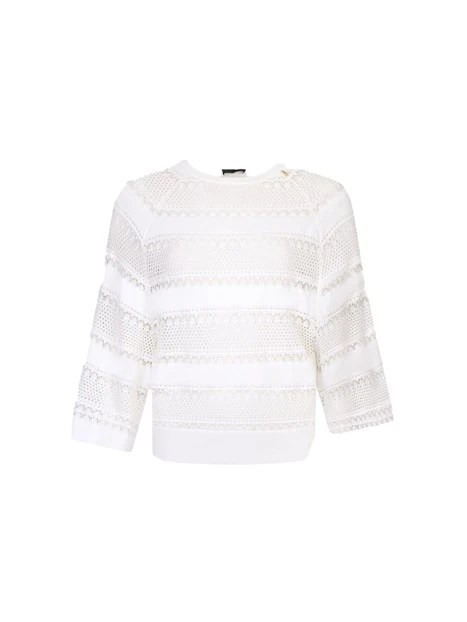 BLUSA MANICA TRE QUARTI DONNA BIANCO