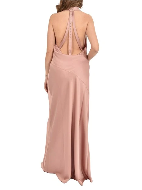 VESTITO LUNGO SCOLLO A CRATERE DONNA ROSA