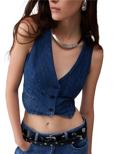 GILET IN DEMIN DONNA BLU JEANS