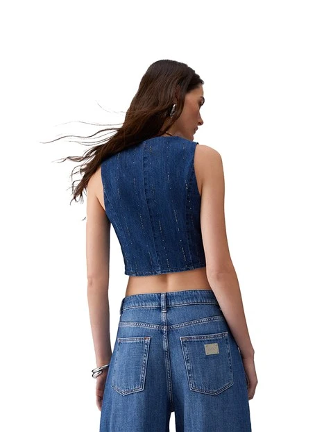 GILET IN DEMIN DONNA BLU JEANS