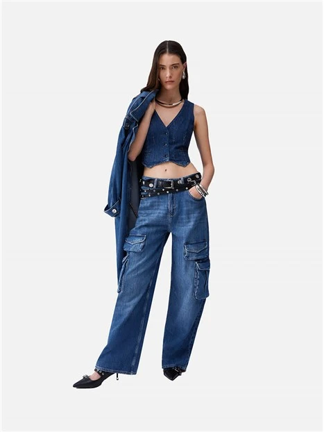 GILET IN DEMIN DONNA BLU JEANS