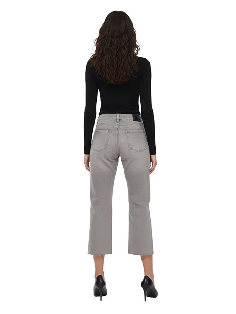 JEANS PALAZZO CHIUSURA ZIP E BOTTONE DONNA GRIGIO