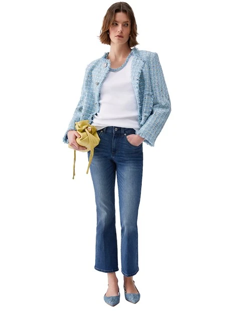 JEANS A ZAMPA CON TAGLIO CROPPED SONNA BLU JEANS