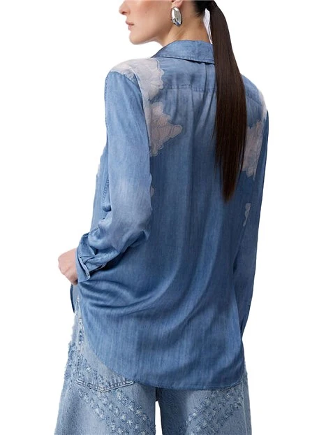 CAMICIA EFFETTO DENIM DONNA BLU JEANS