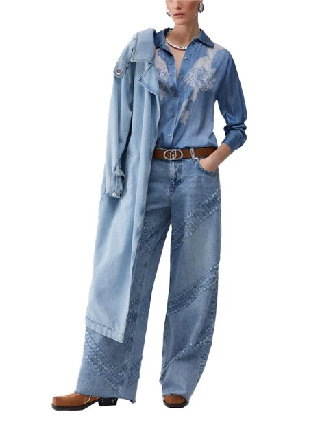 CAMICIA EFFETTO DENIM DONNA BLU JEANS