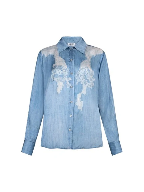 CAMICIA EFFETTO DENIM DONNA BLU JEANS