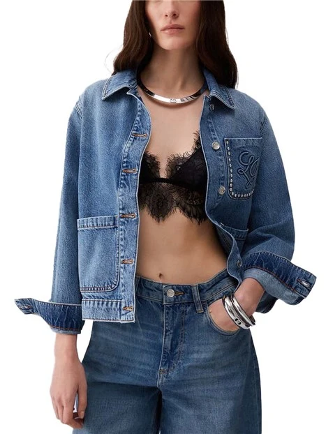 GIACCA CORTA IN JEANS OVERSHIRT DONNA BLU JEANS