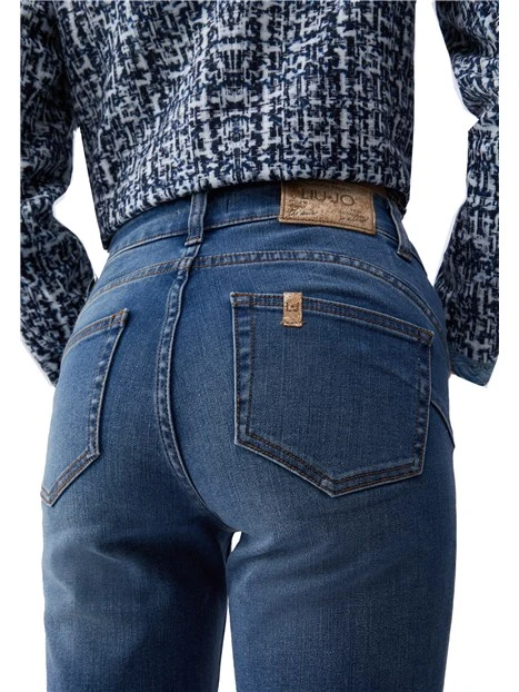 JEANS SLIM FIT CON RISVOLTO DONNA BLUE JEANS