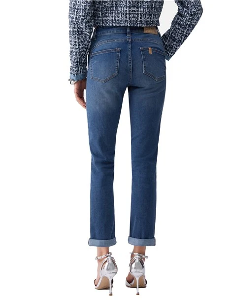 JEANS SLIM FIT CON RISVOLTO DONNA BLUE JEANS