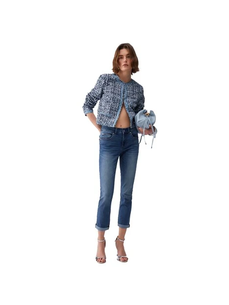 JEANS SLIM FIT CON RISVOLTO DONNA BLUE JEANS