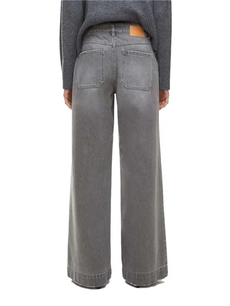 JEANS PALAZZO CON TASCHE APPLICATE DONNA GRIGIO