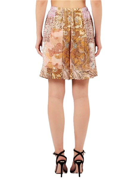 SHORT CON STAMPA IN VISCOSA DONNA GIALLO