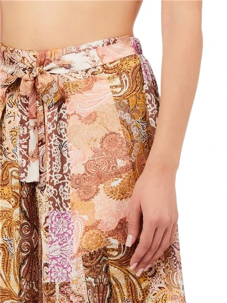 SHORT CON STAMPA IN VISCOSA DONNA GIALLO