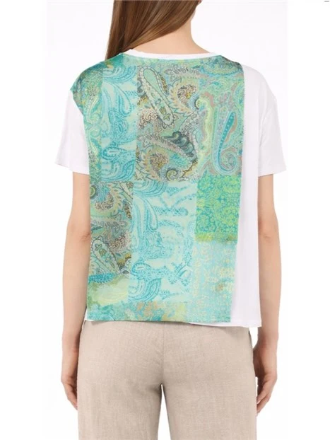 T-SHIRT MANICA CORTA IN VISCOSA CON LOGO DECORATO DONNA VERDE