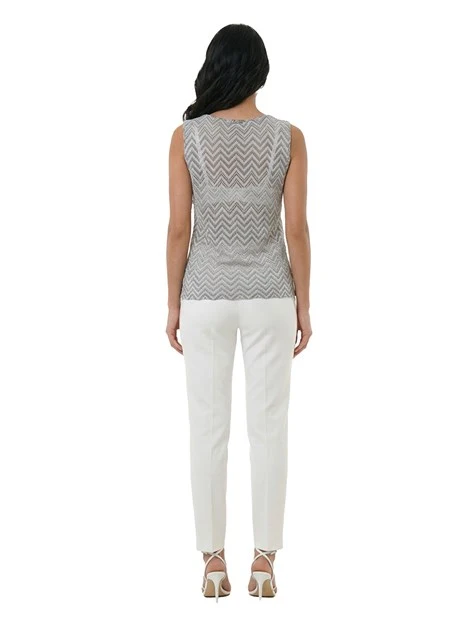 TOP  SMANICATO CON SCOLLO A V IN VISCOSA DONNA NERO