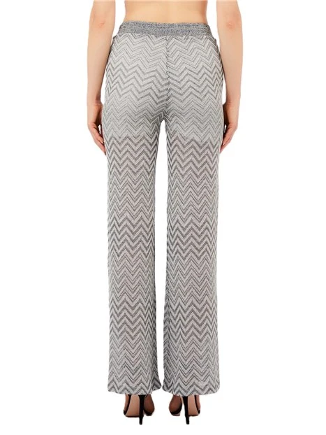 PANTALONI PALAZZO IN MAGLIA DONNA GRIGIO