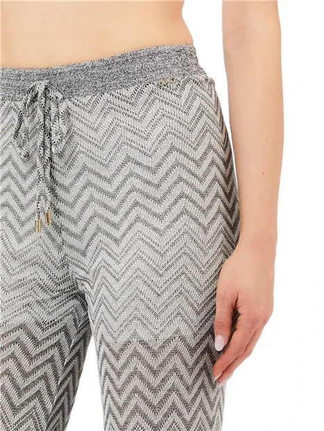 PANTALONI PALAZZO IN MAGLIA DONNA GRIGIO