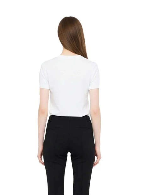 T-SHIRT MANICA CORTA FANTASIA STELLA DONNA BIANCO